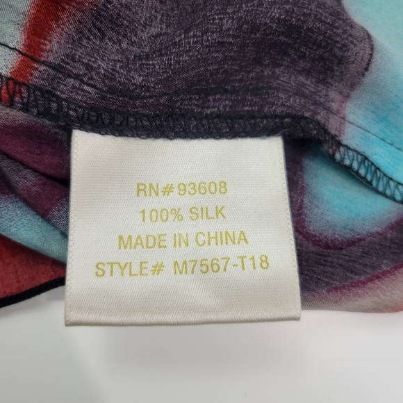 Matty M Silk Tye Dye Halter Top Size Medium - Picture 6 of 7